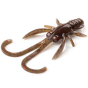 FishUp Baffi Fly 1.5" 3.8cm #050 Green Pumpkin Brown Red Purple 10vnt