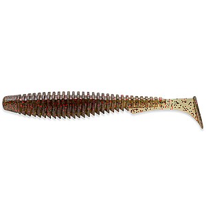 FishUp U-Shad 2.5" 6.4cm #045 Green Pumpkin Red Black 10vnt