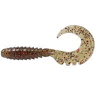 FishUp Fancy Grub 1" 2.5cm #045 Green Pumpkin Red Black 12pcs