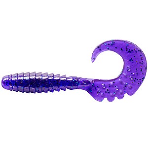 FishUp Fancy Grub 2.5" 6.35cm #060 Dark Violet Peacock Silver 10vnt
