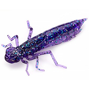 FishUp Dragonfly 0.75" 1.9cm #060 Dark Violet Peacock Silver 12vnt