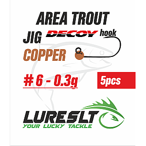 Area Trout jig Hook Decoy AH-12 #6 size 3.5mm /0.3g Copper