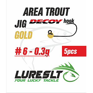 Area Trout jig Hook Decoy AH-12 #6 size 3.5mm /0.3g Gold