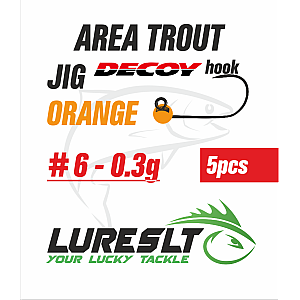 Area Trout jig Hook Decoy AH-12 #6 size 3.5mm /0.3g Orange