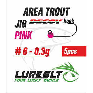 Area Trout jig Hook Decoy AH-12 #6 size 3.5mm /0.3g Pink