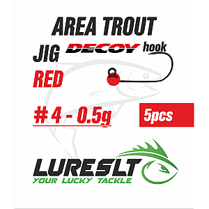 Area Trout jig Hook Decoy AH-12 #4 size 4mm /0.5g BrightRed