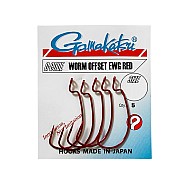 Gamakatsu Worm Offset EWG Red #4/0 4pcs