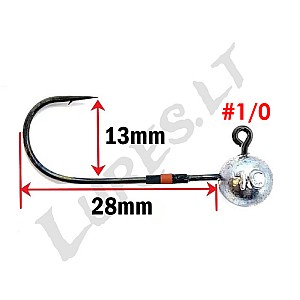 Lead JigHead with plastic tube 1/0 6g