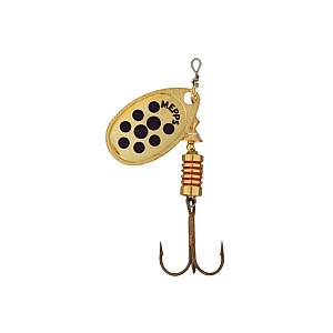 Mepps Aglia Decoree Gold Black Dots Spinnerbait for Trout & Perch #1 3.5g