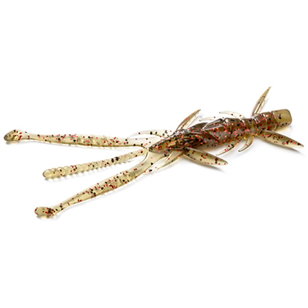 FishUp Shrimp 3" 7.6cm #045 Green Pumpkin Red Black 9pcs