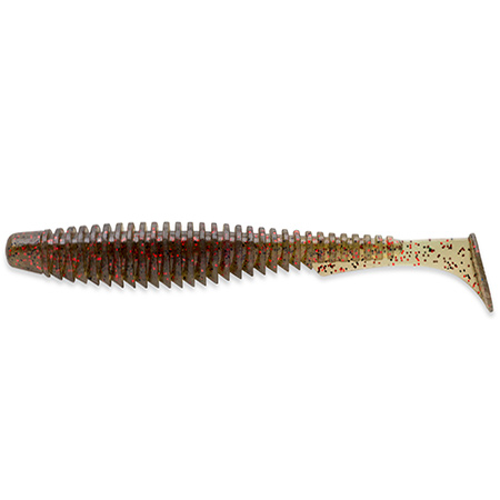 FishUp U-Shad 2" 5.1cm #045 Green Pumpkin Red Black 10pcs