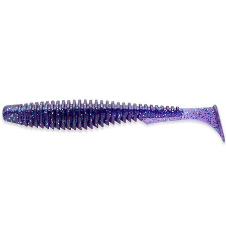 FishUp U-Shad 3.5" 8.9cm #060 Dark Violet Peacock Silver 8vnt