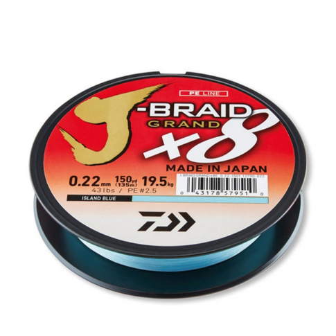 Pintas valas Daiwa J-Braid Grand X8 Blue 135m 0.13mm