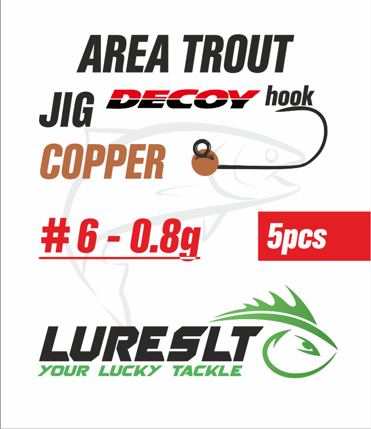Area Trout jig Hook Decoy AH-12 #6 size 4.6mm /0.8g Copper