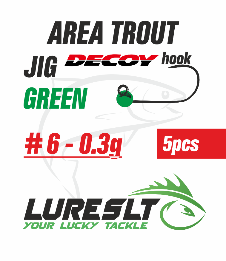 Area Trout jig Hook Decoy AH-12 #6 size 3.5mm /0.3g Green