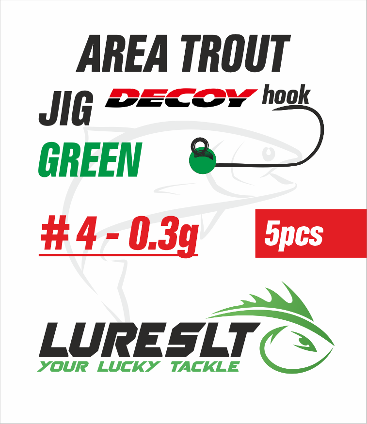 Area Trout jig Hook Decoy AH-12 #4 size 3.5mm /0.3g Green