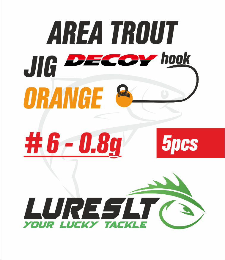 Area Trout jig Hook Decoy AH-12 #6 size 4.6mm /0.8g Orange