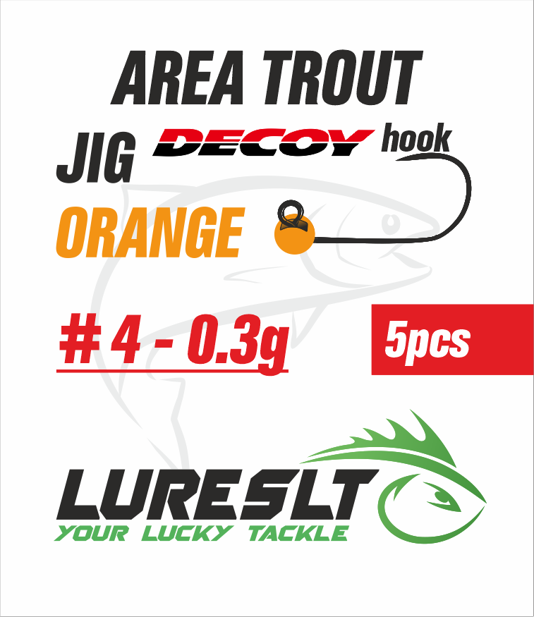 Area Trout jig Hook Decoy AH-12 #4 size 3.5mm /0.3g Orange