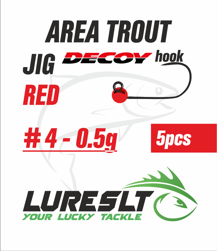 Area Trout jig Hook Decoy AH-12 #4 size 4mm /0.5g BrightRed