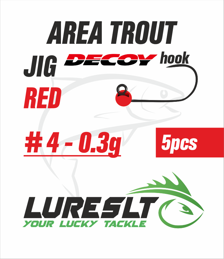 Area Trout jig Hook Decoy AH-12 #4 size 3.5mm /0.3g BrightRed