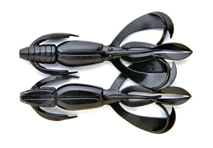 Keitech Crazy Flapper 2.4" 62mm 2.1g 001S Black 4pcs
