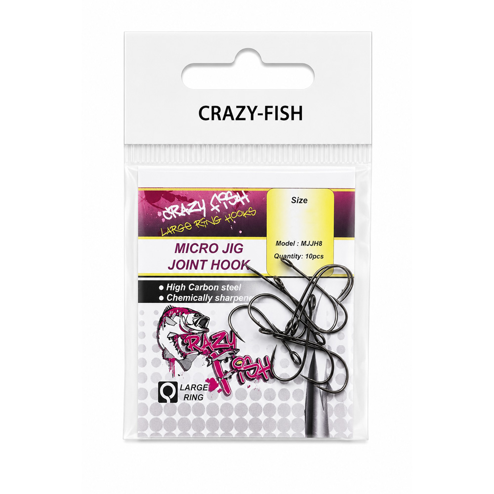Crazy Fish Micro Jig Joint Hook #12 10vnt