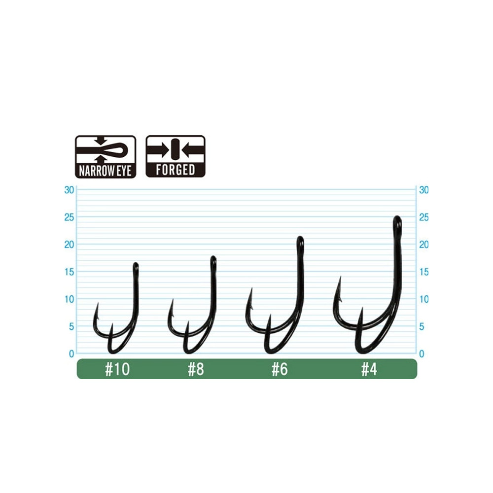 Owner STD-36BC Double Tube Hook #10 6pcs