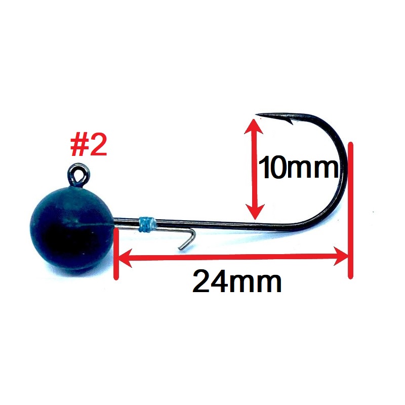 Tungsten JigHead #2 0.9g Black Mat