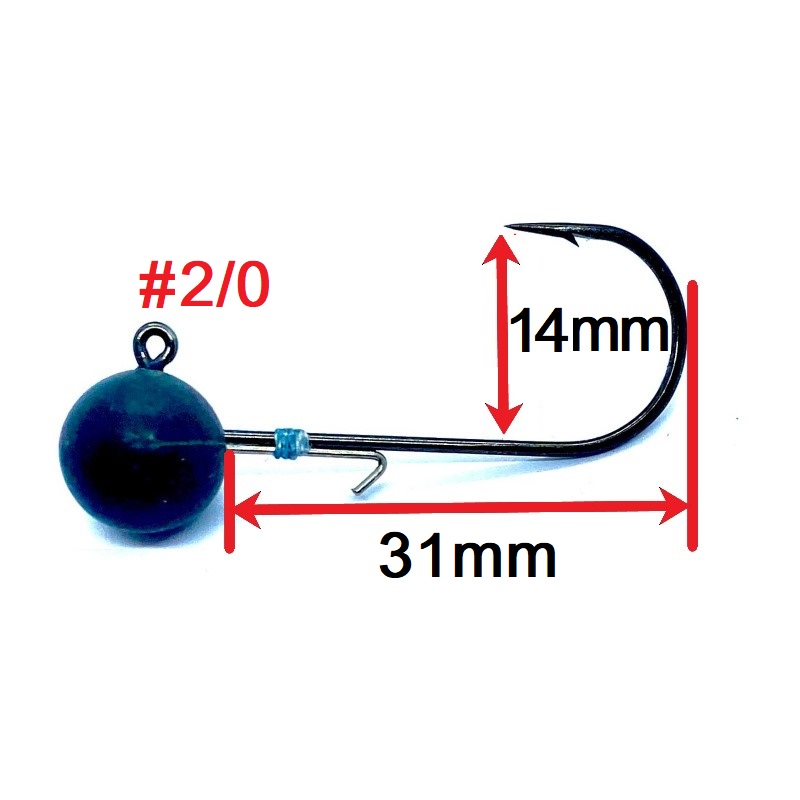 Volframinis galvakablis #2/0 3.5g Juodas (Tungsten JigHead)